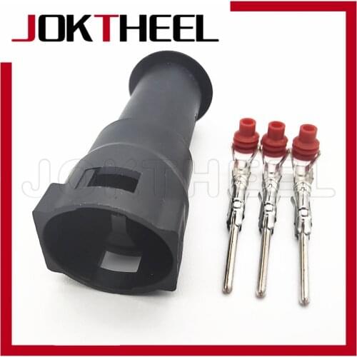 1/5/10/20sets Te tyco 1.5 series 3 pin way male black automotive waterproof connector plug 1-926554-1 round sheath DJ3031-1.5-11