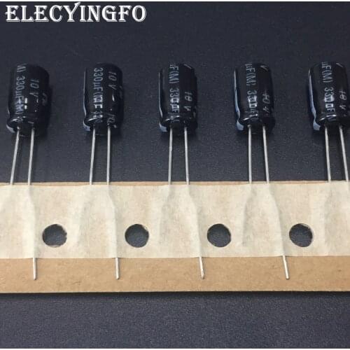 10pcs/100pcs 330uF 10V330uf Japan NIC NRSS Series 6.3x11mm High Qaulity 10V330uF Aluminum Electrolytic capacitor