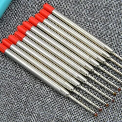 10Pc Quality RED ink refill FIT FOR metal Ballpoint Pen Refills