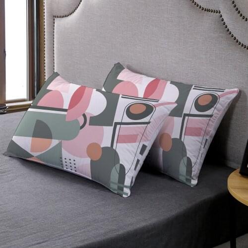 Custom 2PCS Geometric Patterns Pillowcase Colourful Comfortable Pillow Cover For Bed Single Pillow Covers Home Bedroom Decor