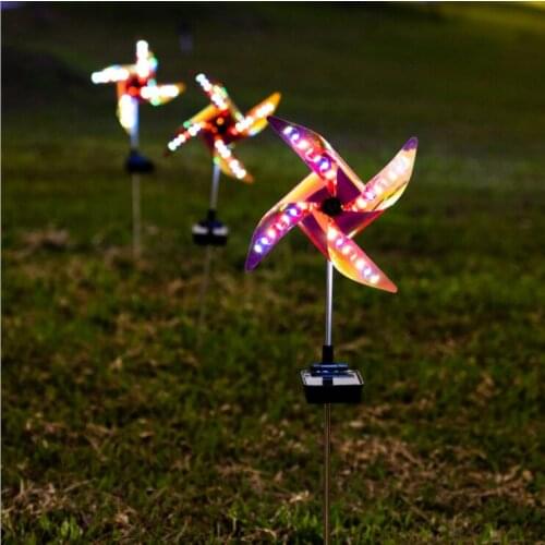 4pcs 32LED Outdoor Solar Power Light Outdoor Ground Light Garden Lawn Waterproof Outside For Garden Decoration Windmill Lamp