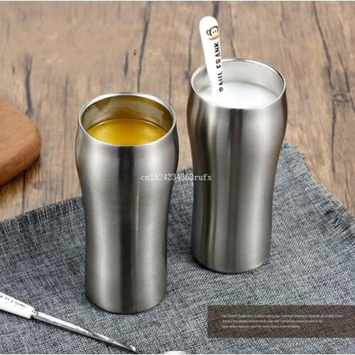 50pcs Beer Mug Double Wall 430ml Stainless Steel Coffee Cups Keep Drink Hot and Cold Mug Cooler Cups
