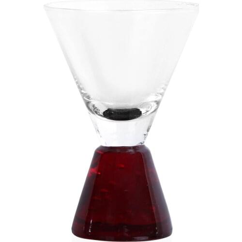 6Pcs A Set 50ML European Fashion Ice Cream Cup Color Bottom Crystal Glass Dessert Cup Creative Personality Open Cup