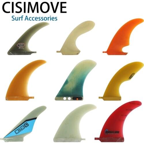 CISIMOVE High quality fiberglass graphic single center fins FCS surf fin for surfboard SUP board long board