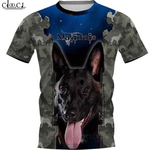 HX Newest Popular Malinois Summer Unisex T-Shirt Men Streetwear 3D Print Harajuku Short Sleeve Casual Pullover Drop Shipping