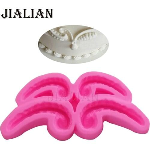 Lace pattern Flowers decoration tool cake turning edge Silicone Mold Decorating Tools chocolate sugar art displays T0897