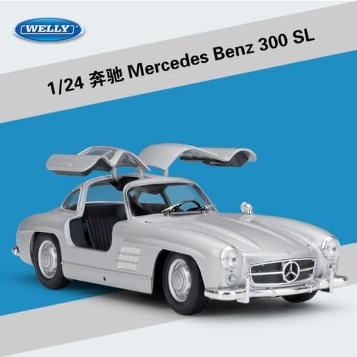 Halolo Welly 1:24 Mercedes Benz 300SL Classic Car Sports Car Simulation Alloy Car Model Ornament Gift