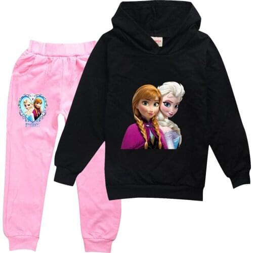 Disney Toddler Girls Fall Clothes Sets Long Sleeve Tops and Pants Halloween Outfits for Girls Elsa Children Clothing