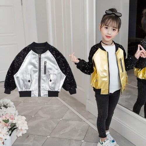 Fashion PU Leather Jackets for Girls 2020 New Autumn Spring Kids Patchwork Coat 4 6 7 8 10 12 14 Years Childrens Outerwear