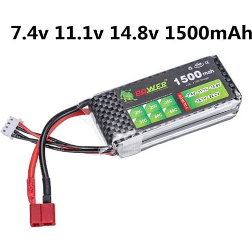 7.4v 11.1v 14.8v 1500mAh Lipo Battery xt60/ T For RC Helicopter Toys Car Boats Drone Parts 1500mAh 2S 3s Rechargeable Battery