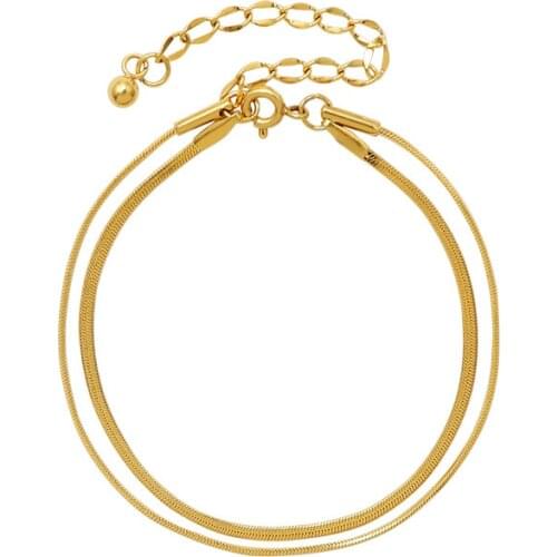 High Quality 18 K Stainless Steel Layered Snake Chain Bracelet Women Bracelet Summer Jewelry Waterproof Accessories Bijoux Femme