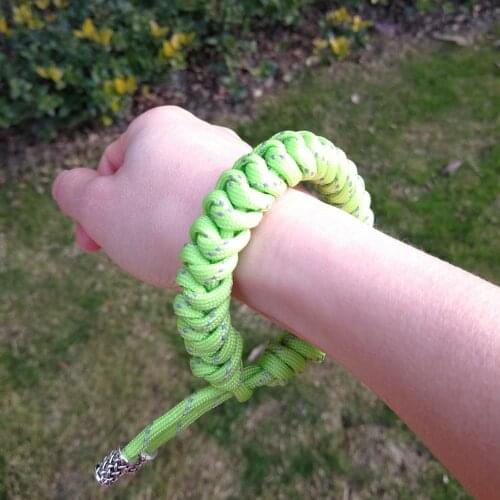 Norse Viking Rune Bead Bracelets Thor Mjolnir Hammer Paracord Rune Knot Amulet Men and Women Bracelet Geen Paracord