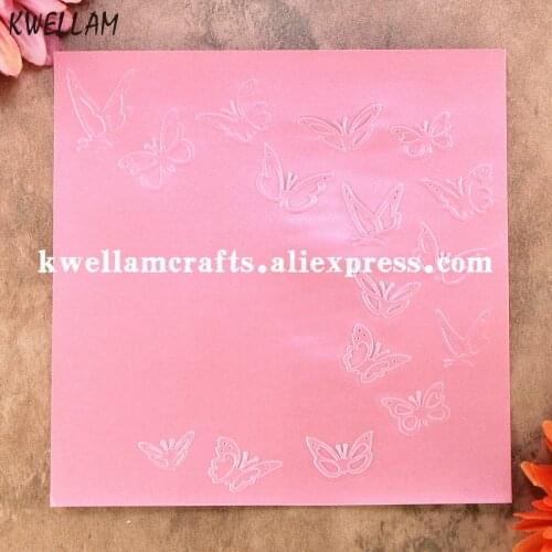 Butterfly Plastic Embossing Folder For Scrapbook DIY Album Card Tool Plastic Template 15x15cm KW9012102
