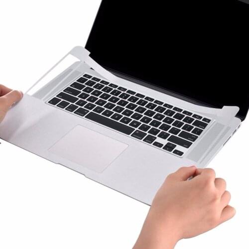 Full Outside protector Guard Cover Skin Only For New Apple MacBook Air 13 With Retina Touch ID Model: A1932-Gray/Silver