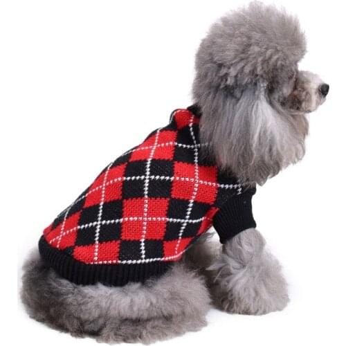 Pet dog sweater bone striped high collar dog sweater Christmas snowflake dog sweater autumn and winter clothes