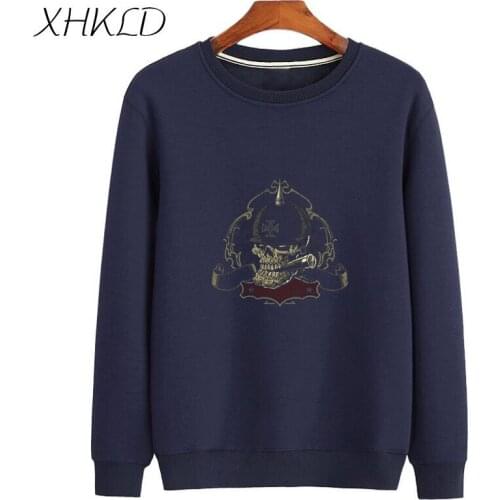 XHKLD Sweatshirt men Casual Long Sleeve Autumn Pullover Traksuit Hip Hop Hoodie Coats Unisex Tops Coats Loose Brand Clothing