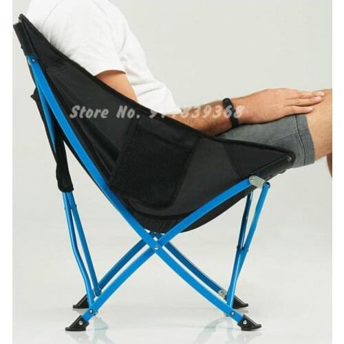 Outdoor Folding Chair Portable Fishing Chair Simple Leisure Stool Moon Chair Camping Recliner
