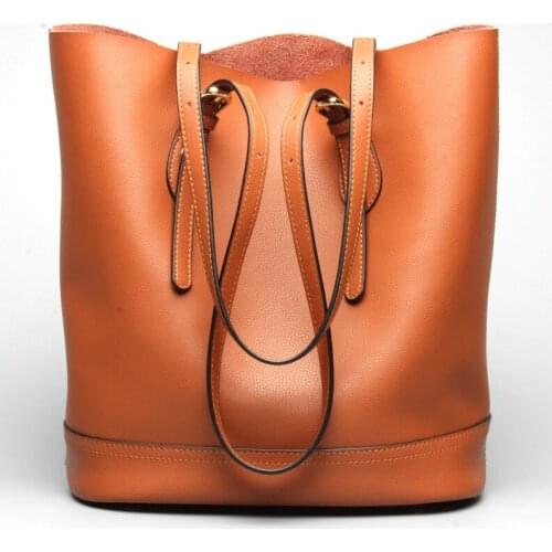 High quality womens genuine leather handbag large capacity tote bag first layer of cowhide casual shoulder bag free shipping