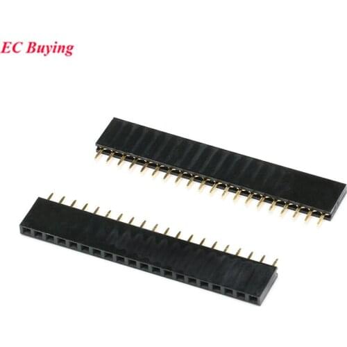 10Pcs/lot 2.54mm Header Strip Pitch 20 Pin Female Single Row Straight Header Strip 1*20P Connector For PCB