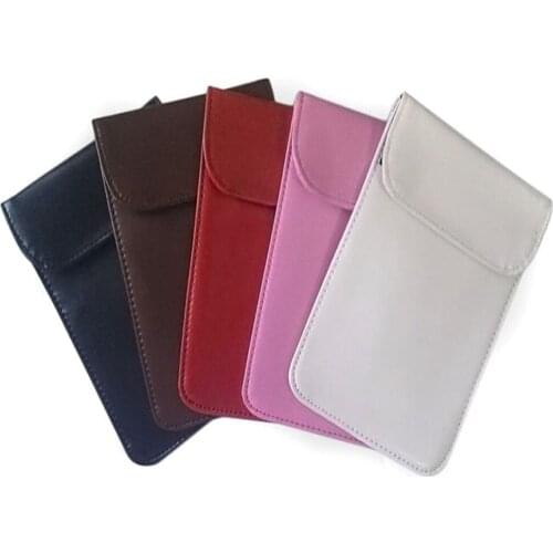 100pcs/lot 5.3 inch Mobile Phone PU Leather Case RF Signal Blocker Jamer Anti-Radiation Shield Case Bag Pouch for Pregnant