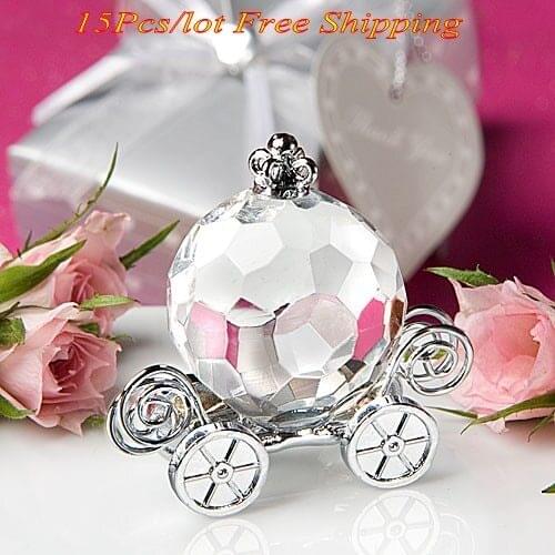 15 Pieces/lot) Adorable Baby Shower Party favors for guests of Crystal Carriage Baby Gift for baby souvenirs