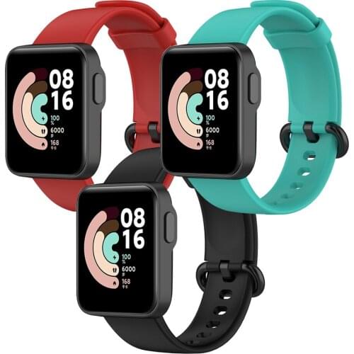 3Pack Replacement Strap for Xiaomi Mi Watch Lite Band Silicone Watchband for Redmi Watch Straps Bracelet Blue Red Black