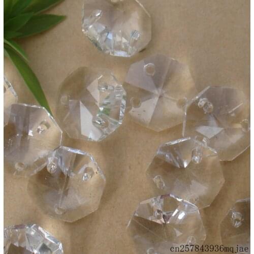 900pcs 18mm Crystal Octagon Beads With 2 Holes for Curtain Home Supermarket Decoration