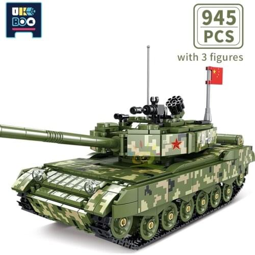 UKBOO 945PCS Military 99A Main Battle Tank Model Building Blocks WW2 Army Weapons Vehicle Soldiers Figures Bricks Toys Children