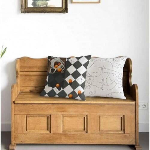 Nordic Abstract Handmade Geometric Velvet Pillow Cover Home Decor Cushion Cover PillowCase Pillow Sham 45x45cm For Sofa Bed Car