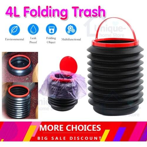 Car Foldable Storage Bucket And Reusable Collapsible Magic Barrel Trash with Lid for Outdoor Camping Garbage Plastic Bucket