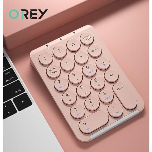 Bluetooth Wireless Mini Keyboard 22 Keys Numeric Keypad Computer Digital Keyboard For PC Accounting Tasks Office Pink Keyboard