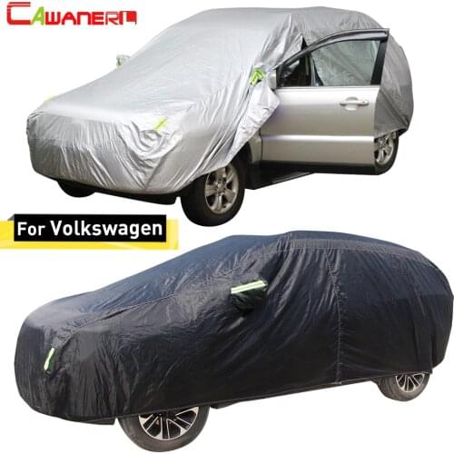 Cawanerl Full Car Cover Sun Snow Rain Protector Cover Waterproof For VW Jetta Polo Golf Passat Tiguan Touran Touareg Sharan Bora