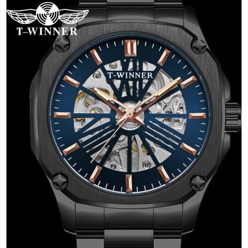 WINNER Automatic Mechanical Men Wristwatch Military Sport Waterproof Male Clock Top Brand Luxury Gold Skeleton Man Watch 8216