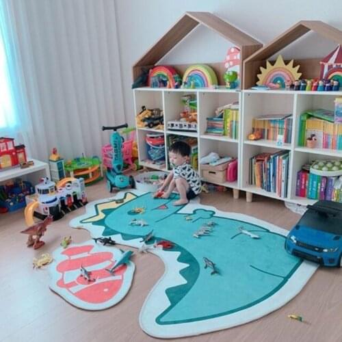 Baby Play Mat Crawling Carpet Kids Room Floor Rug Cute Cartoon Dinosaur Game Pad Playmat Children Bedroom Nursery Decoration