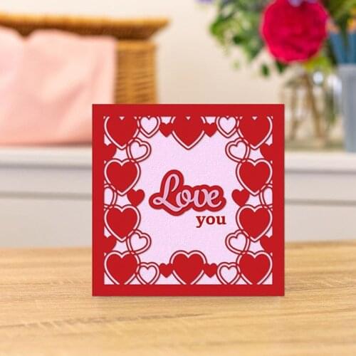 Heart Shape Love Background Frame Dies Cut Diy Handmade Mold Paper Metal Craft Dies for Card Making Cut Dies 2021 Embossing New