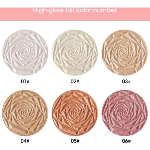 6 Color Highlighter Powder Facial Bronzers Glitter Palette Face Contour Glow Shimmer Blush Powder Illuminator HighlightCosmetics