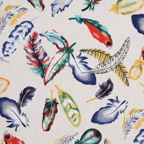 HLQON 100% cotton sateen vintage Feather style fabric for DIY sewing clothing upholstery women wedding dress