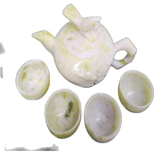 China jade carved jade bird teapot teapot four cups Kung Fu Tea set