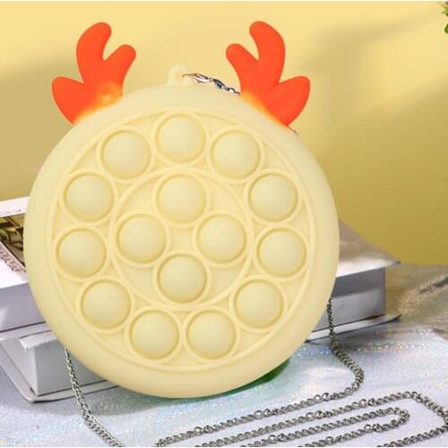 Elk Coin Purse Large-Size Fingertip Toys Push Bubble Popet Pendant Bag Adults Decompression Toys Children Anti-Stress GIFTS New