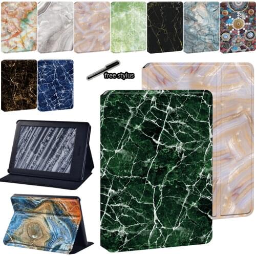 For Amazon Kindle Paperwhite 1/2/3/4 /Kindle 10th Gen 2019/Kindle 8th Gen 2016 Marble pattern Leather Tablet Stand Cover Case