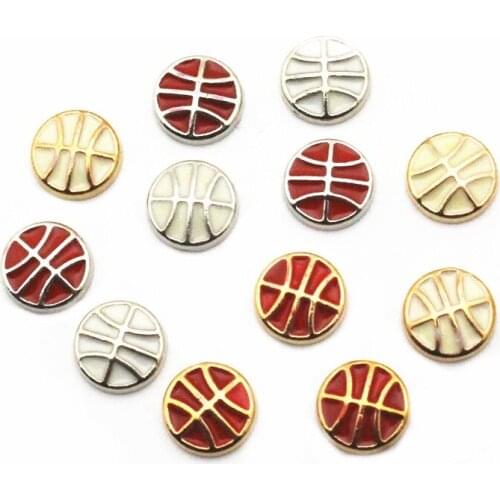 Hot selling Mix 10pcs/Lot Basketball Fit Living Glass Floating Lockets Accessory Charms Bracelet DIY Jewelr