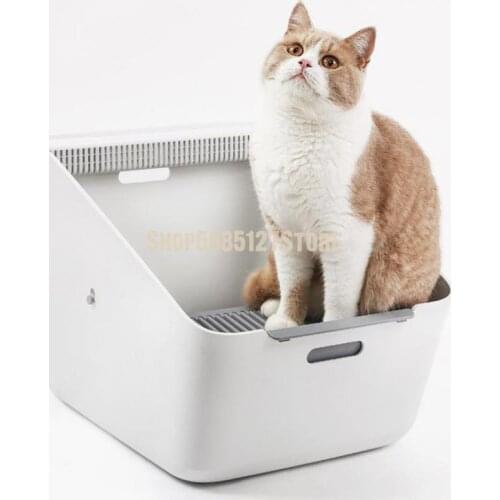 Litter Pan Jingwei Semi Closed Large Automatic Deodorization Cat Toilet Large Litter Pan Splash Proof