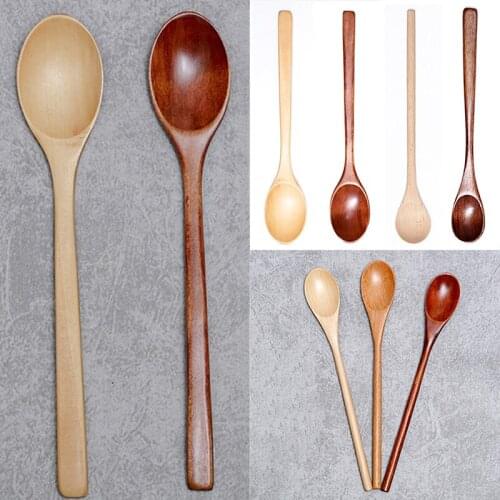 Japanese-Style Long Handle Wooden Spoon Coffee Stirring Rod Tea Dessert Spoon Mixing Soup Spoon Tableware Kitchen Supplies