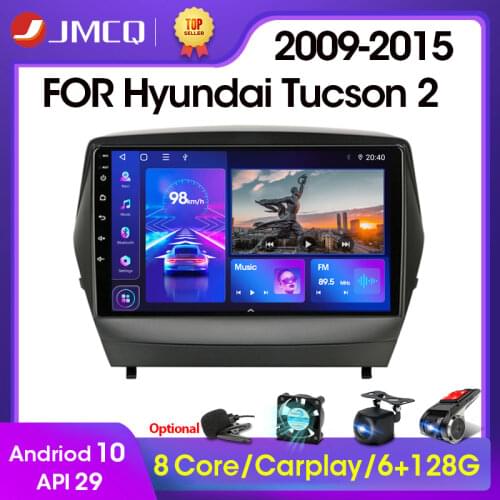 JMCQ Android 10.0 2G+32G Car Radio Multimidia Video Player Navigation GPS For ix35 Hyundai Tucson 2 LM IX35 2009-2015 2 din dvd