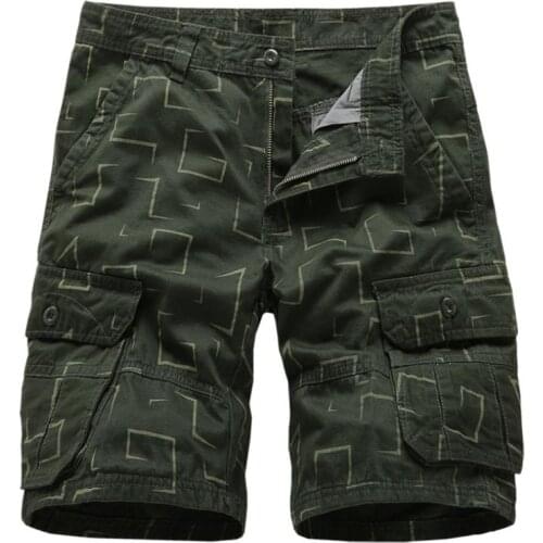 Mens shorts summer casual solid color cotton shorts mens loose shorts mens large size five pants pants camouflage pants