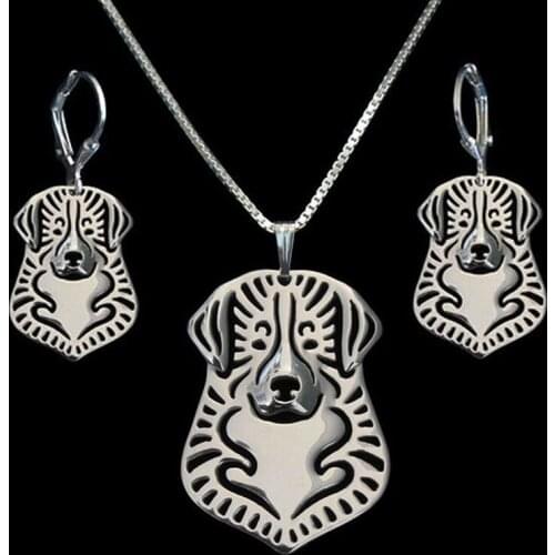 Lovers Metal Bernese Mountain Jewelry Set Lady Alloy Pet Dog Jewelry Set