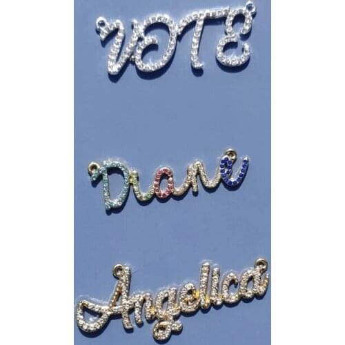 DUOYING 2020 New Custom Necklaces Name Letter Necklace Personalized Alloy Color Crystal Necklaces With Cute Names Women Gifts