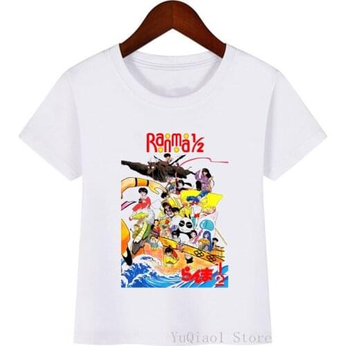 Clothing for Kids Harajuku Rumiko Takahashi Ranma 1/2 Urusei Yatsura T Shirt Baby Boys Clothes Summer Childrens Girls T-Shirts