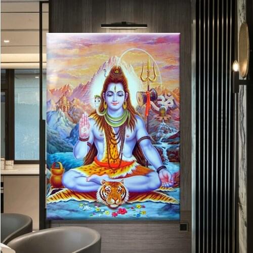 Shiva Lord Canvas Paintings On The Wall Hindu Gods Wall Art Posters and Prints Hinduism Picture Cuadros Picture Home Decor