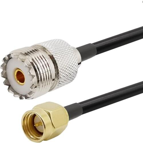 SMA Male to UHF PL-259 SO-239 Female LMR195 Antenna Extension Cable Pigtail Connector for CB Ham Radio Antenna Scanner